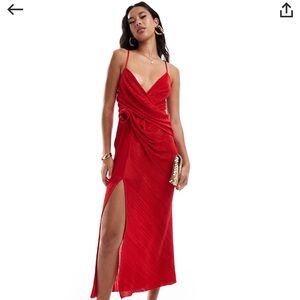 NWT Red ASOS Plisse Dress